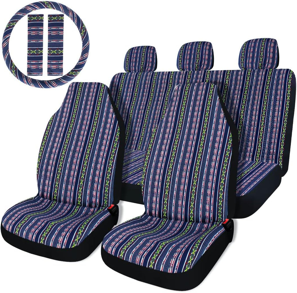 Beige Woven Seat Cover with Steering Wheel Cover R729541