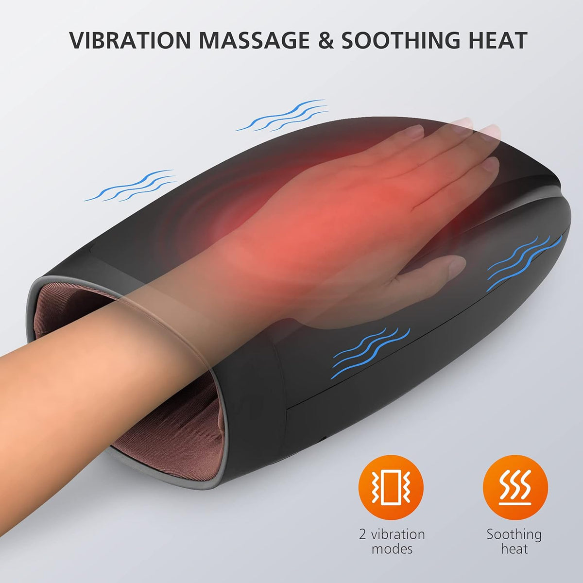 Cordless Electric Hand Massager with Heat, Vibration, Compression, 6 Modes & 6 Levels W3397