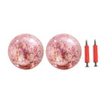 Rose Golden 4 Pcs Glitter Beach Ball Set with Pump P830