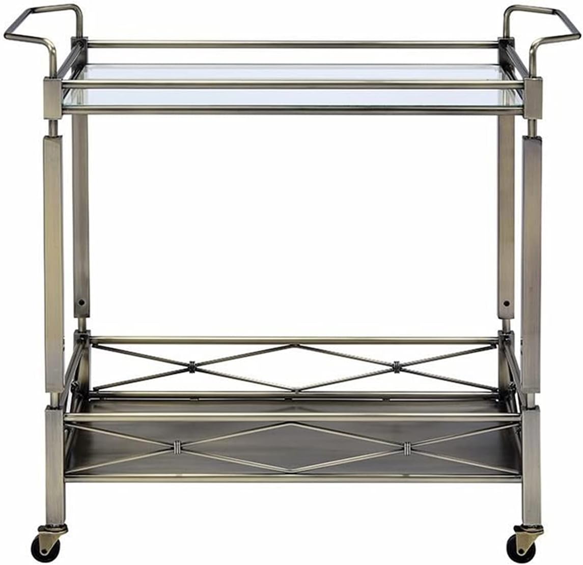 Antique Gold Clear Glass Cart S6401