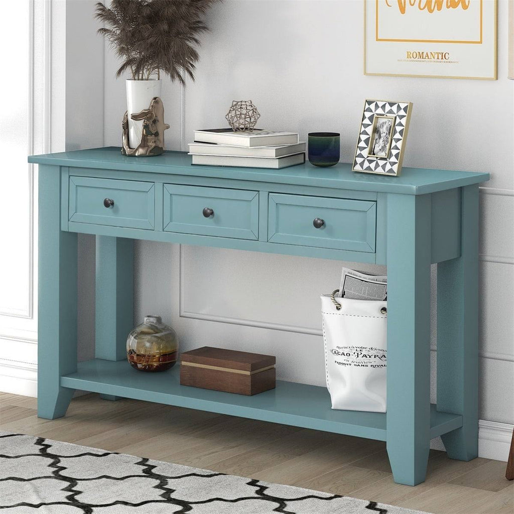 Antique Green Console Table with 3 Drawers and 1 Shelf E815236