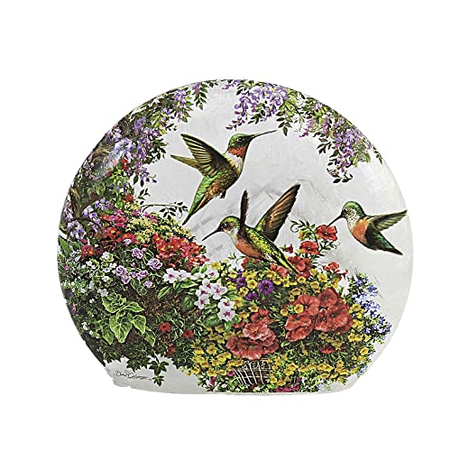 Coral Glass Hummingbirds Flowers Electric Orb, 7.0 inch E33533