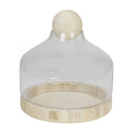 12.5x22 Transparent Glass Hurricane with Wooden Lid and Base E985