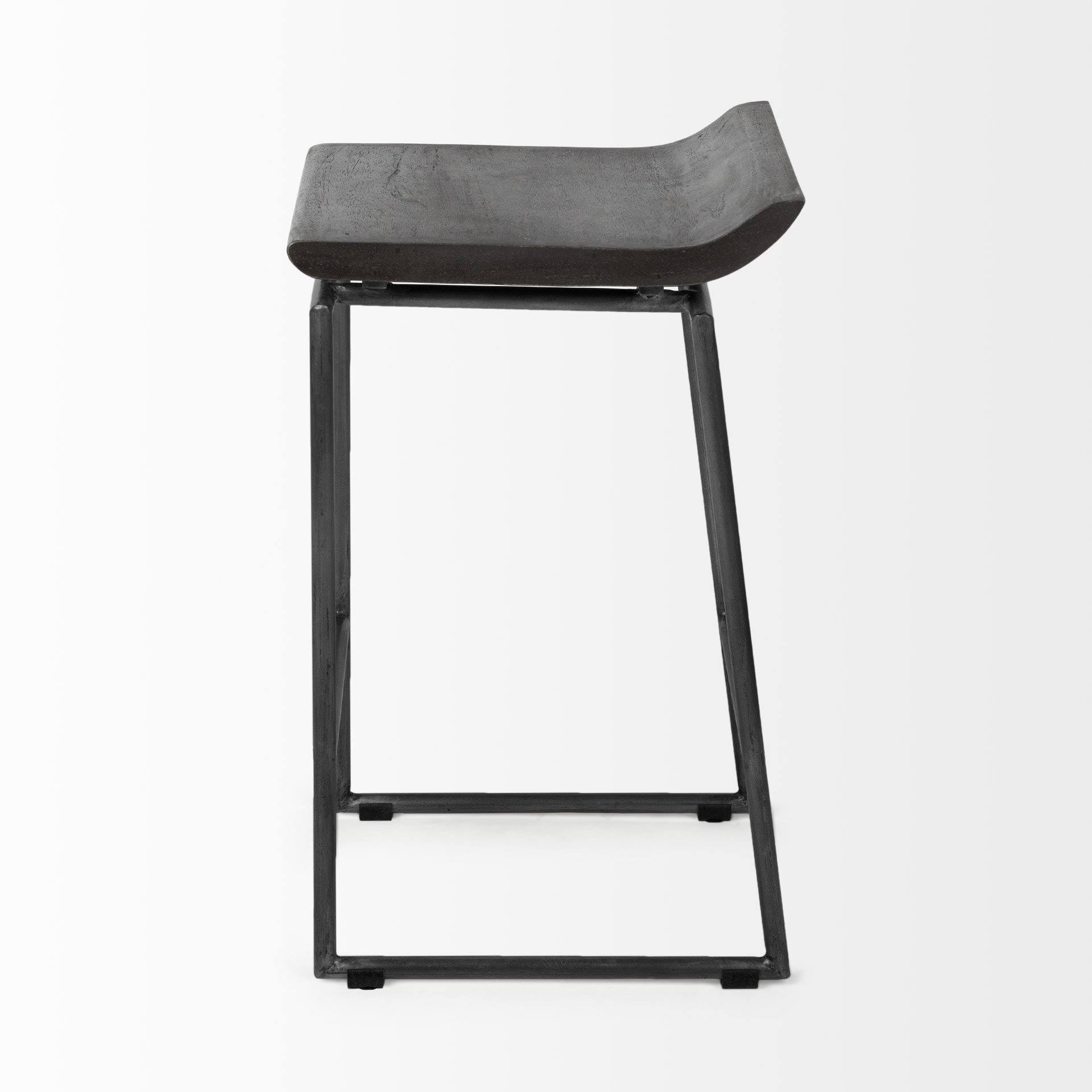 Black Wood Seat Stool D2505