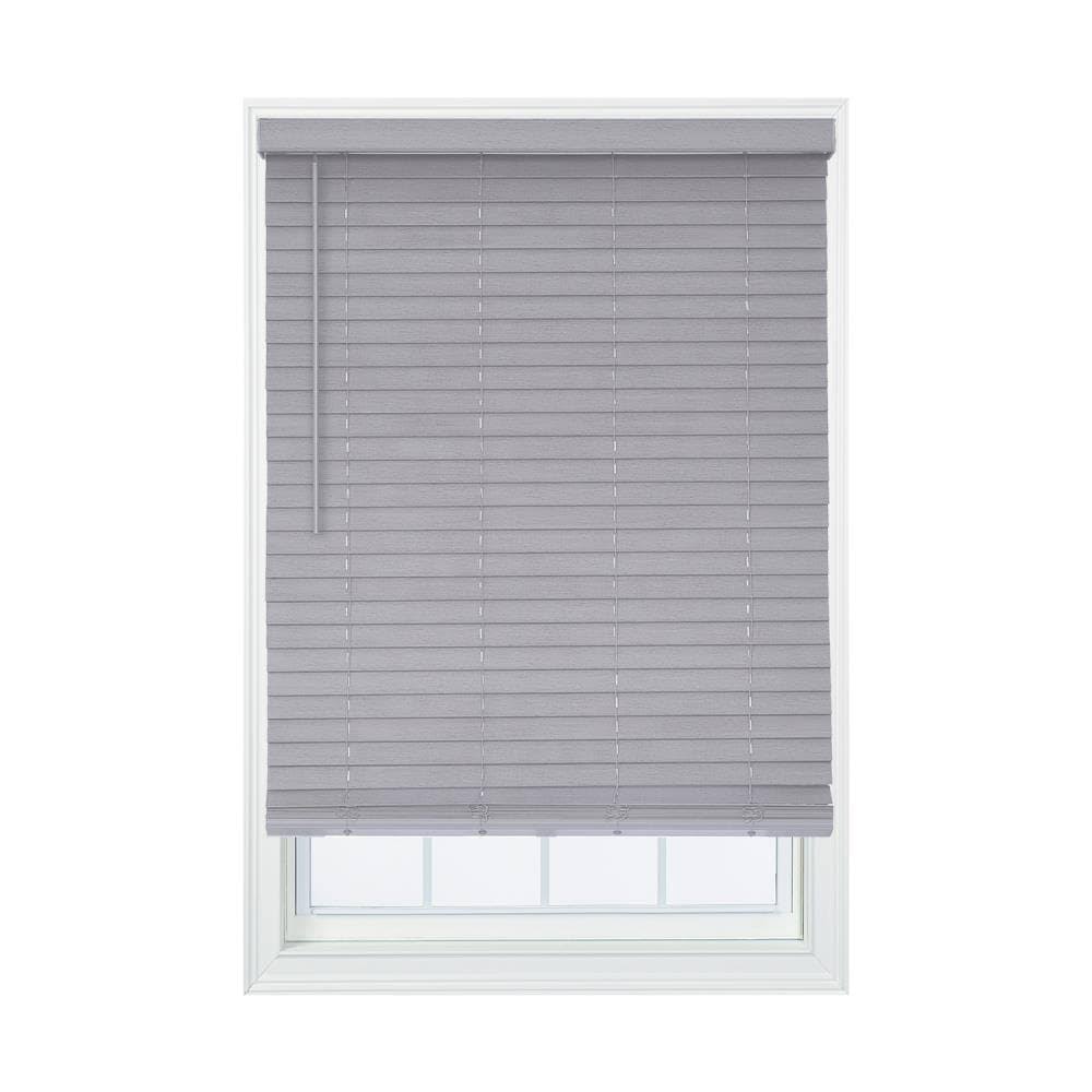 Cordless Gray Faux Wood Room Darkening Horizontal Blinds T747