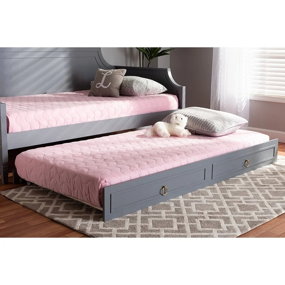 Grey Finished Wood Twin Size Trundle U5243