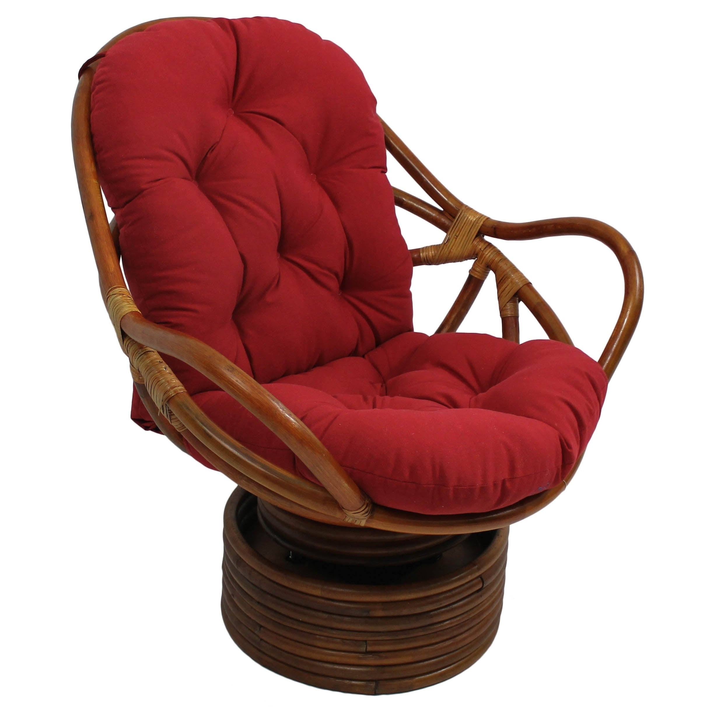Aqua Blue Rattan Swivel Rocker Chair I23576
