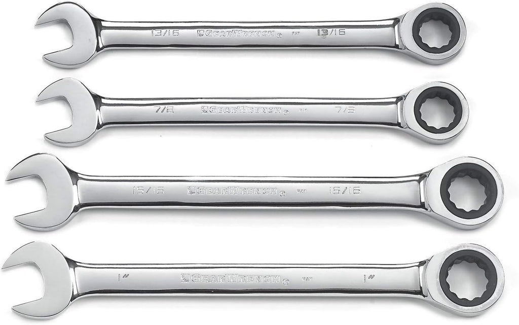 Ratcheting Combination SAE Wrench Set, 4 Pc. 12 Point E87614