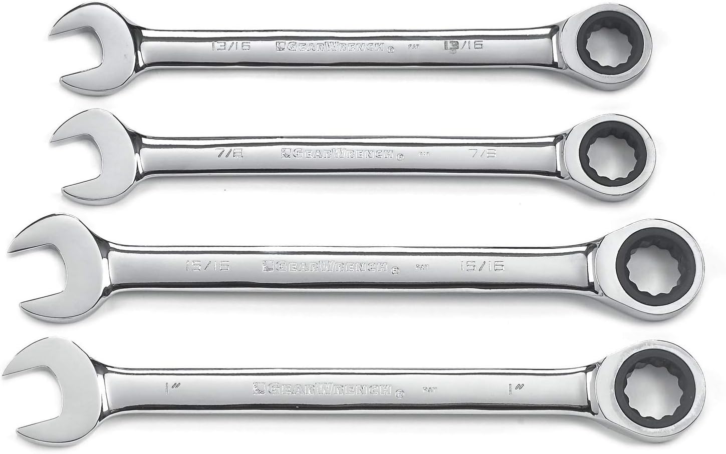 Ratcheting Combination SAE Wrench Set, 4 Pc. 12 Point E87614