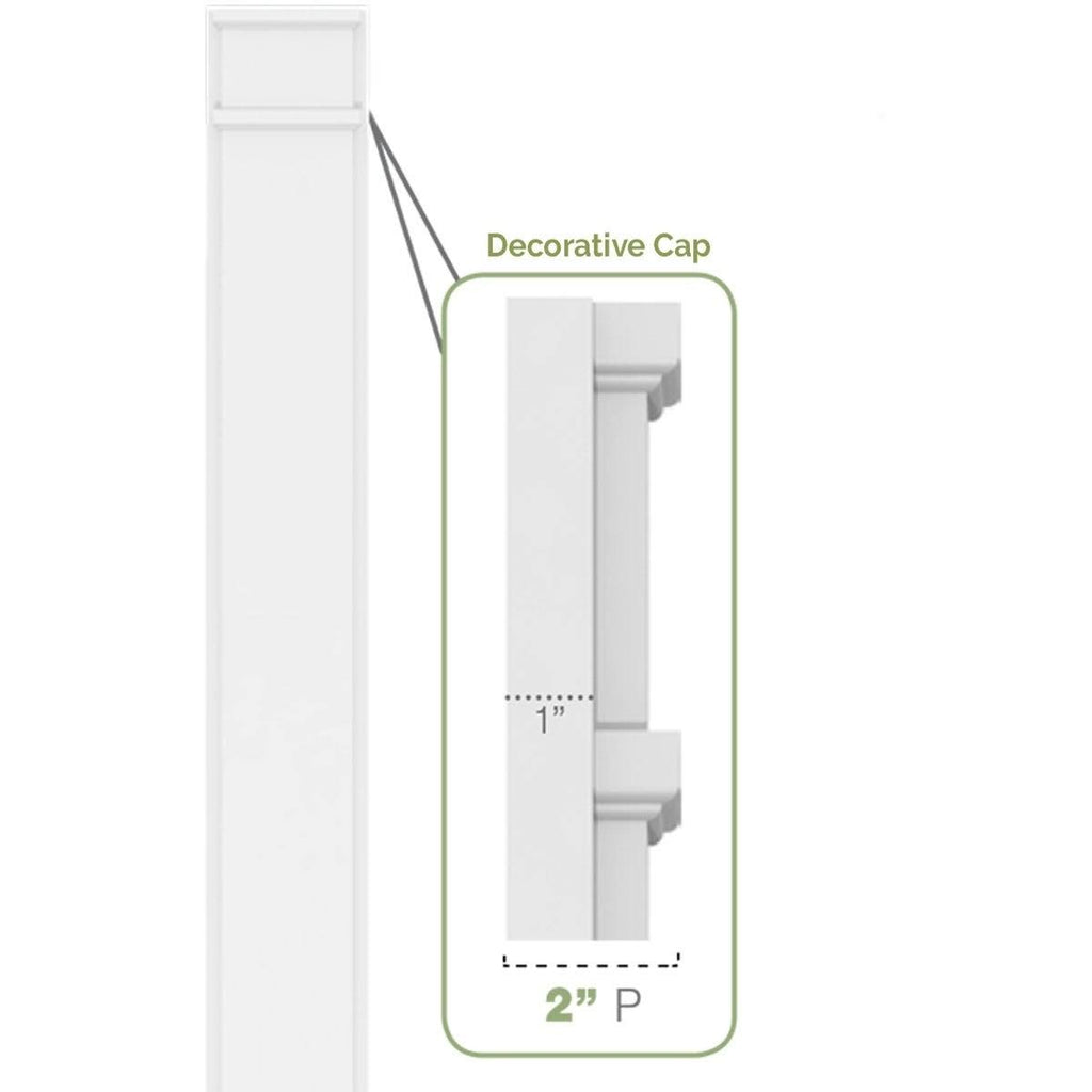 Raised Panel PVC Pilaster with Capital and Base (Pair) V4990