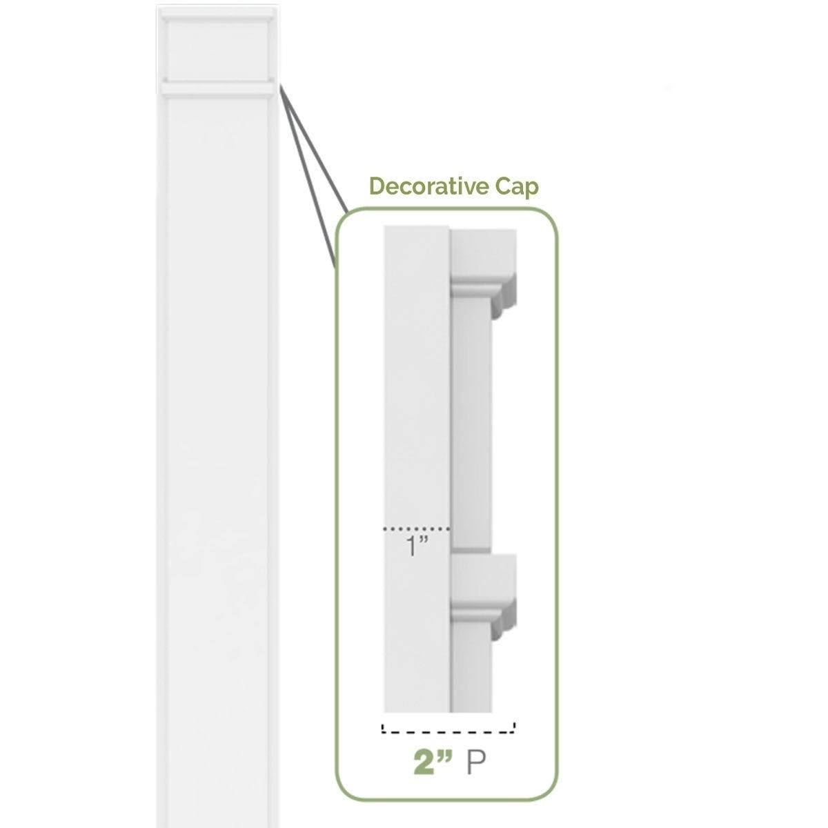 Raised Panel PVC Pilaster with Capital and Base (Pair) V4990