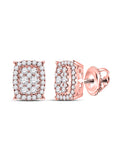 14K Rose Pink Gold Diamond Cluster Earrings L624