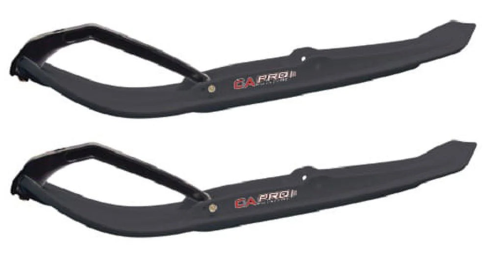 Black MTX Snowmobile Skis with 10" Round Bars Complete Kit T407