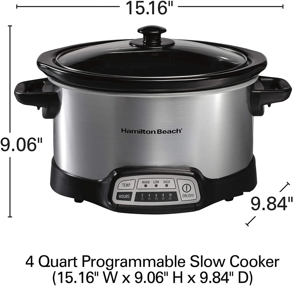 4-Quart Programmable Slow Cooker with Dishwasher-Safe Crock and Lid D35877