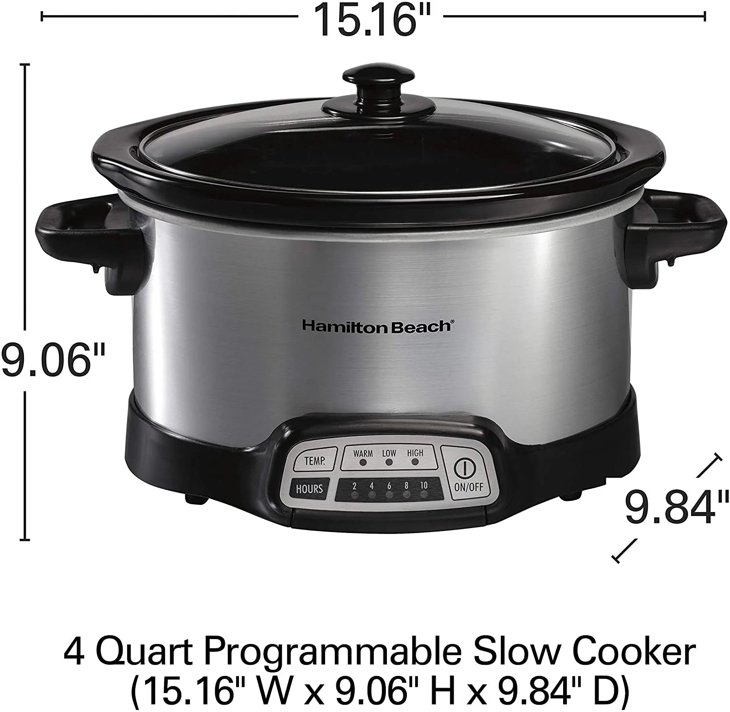 4-Quart Programmable Slow Cooker with Dishwasher-Safe Crock and Lid D35877