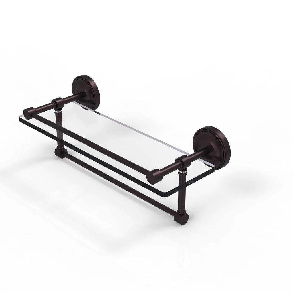Satin Chrome Glass Shelf with Towel Bar R193878