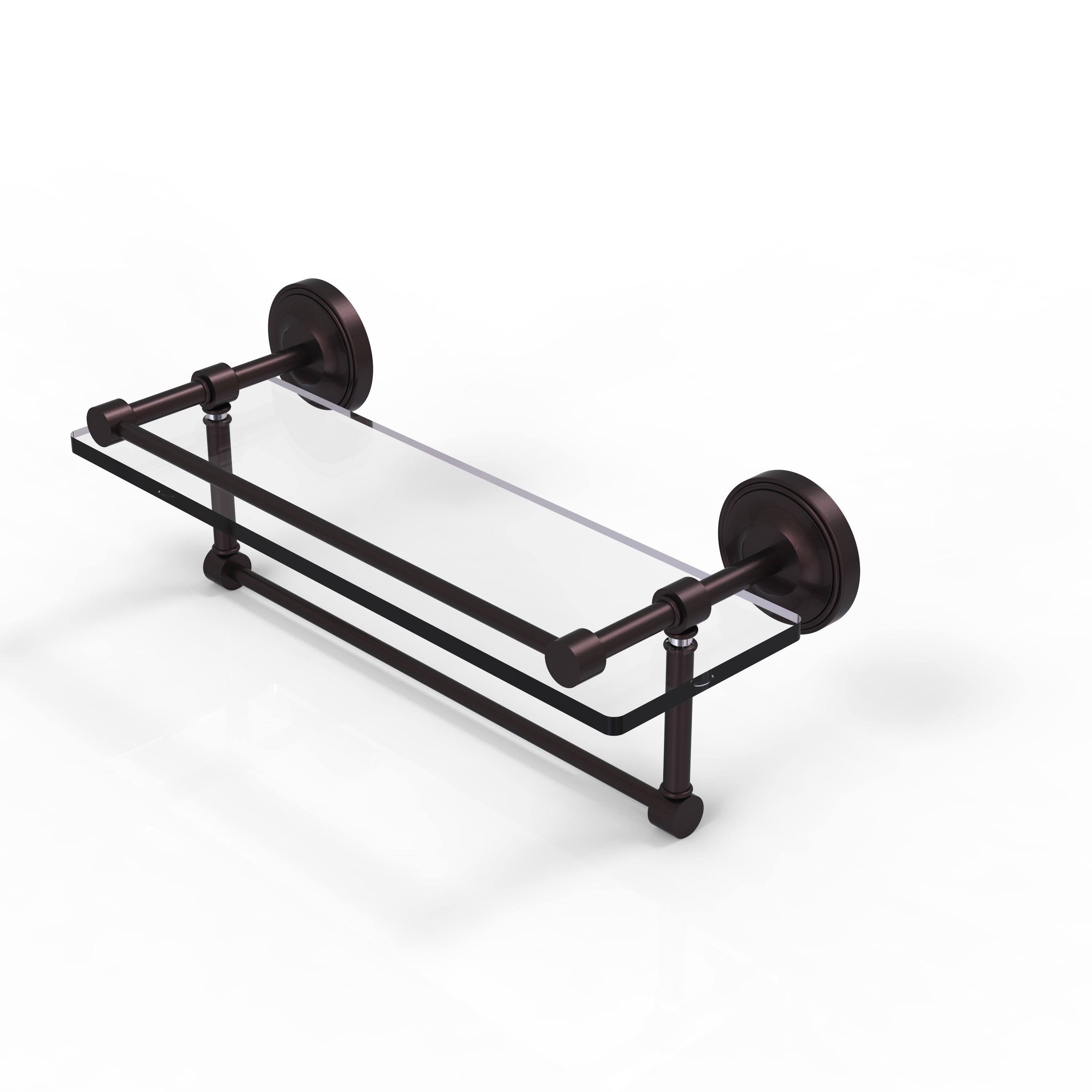 Satin Chrome Glass Shelf with Towel Bar R193878