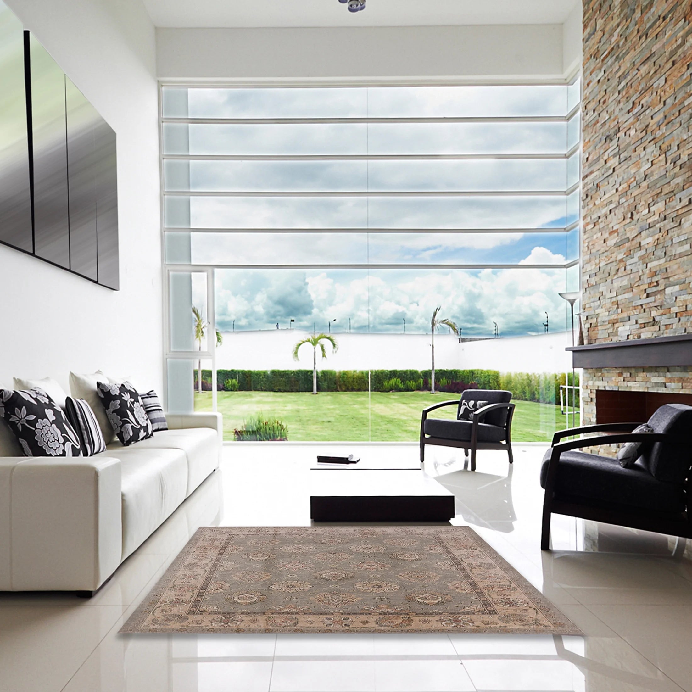 Dark Almond Brown Rectangle Oriental Area Rug F927289