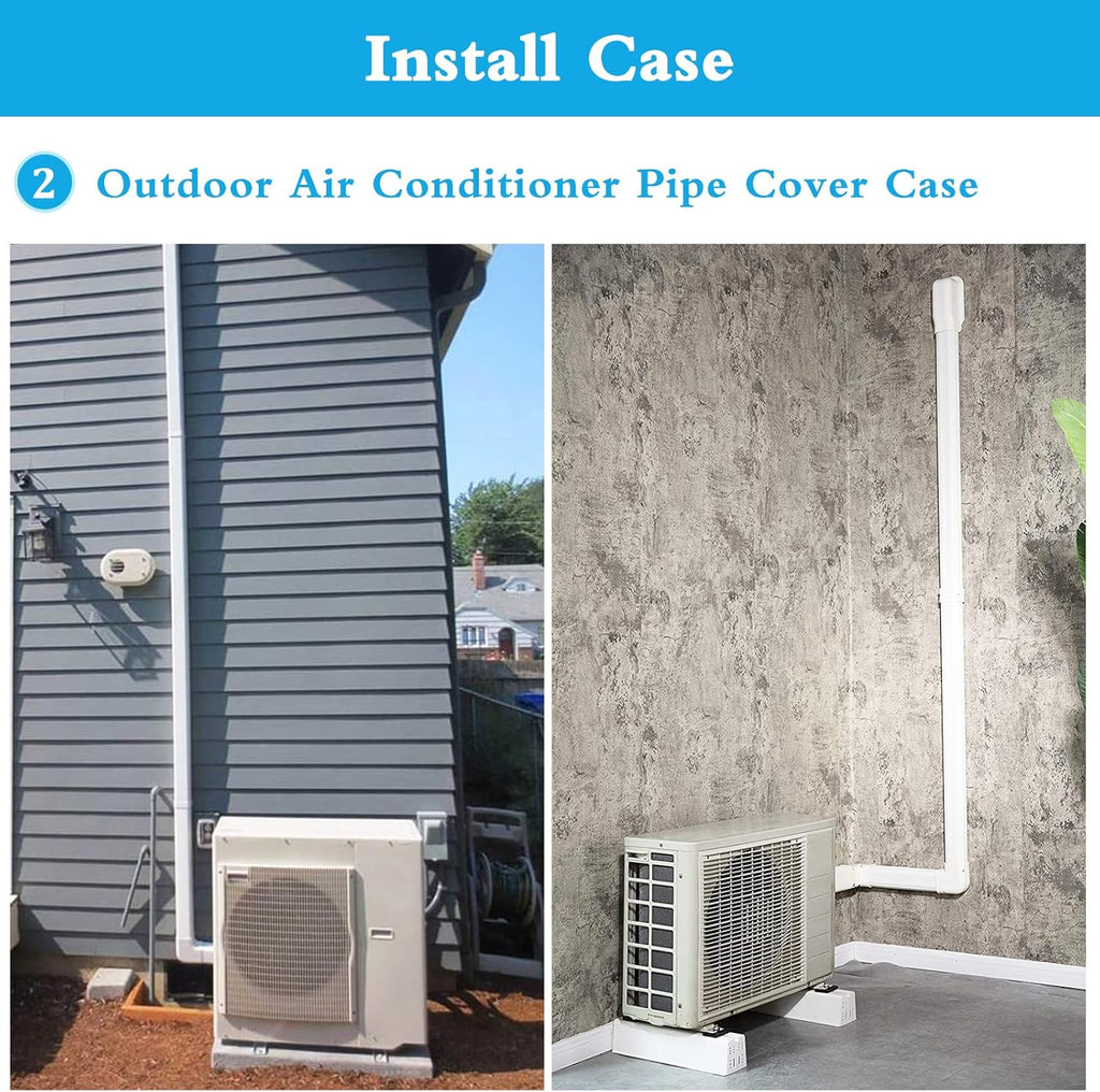 17Ft PVC Decorative Line Set Cover Kit for Ductless Mini Split Air Conditioners V241