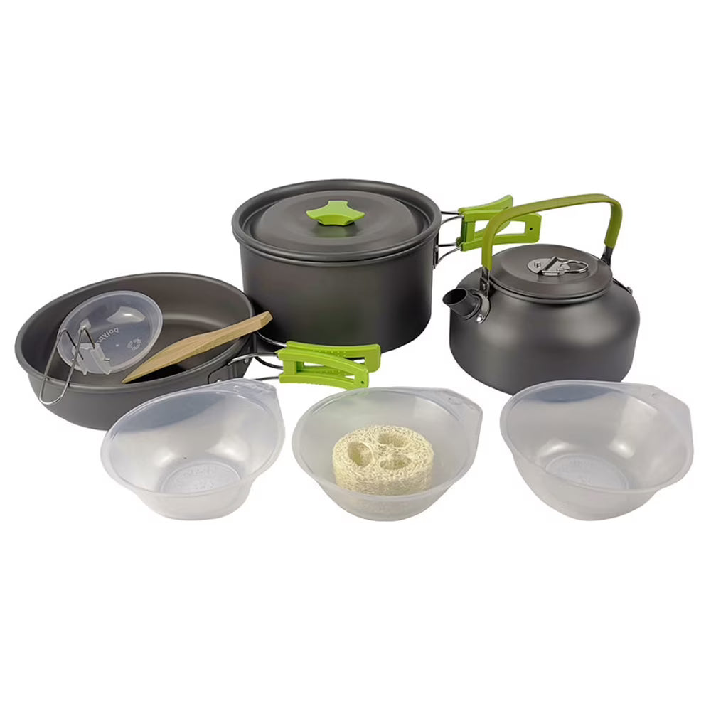 Portable Camping Cookware Set with Alumina Pot and Frying Pan Z320745