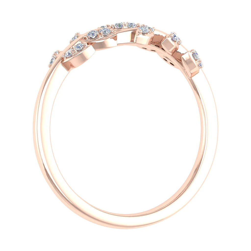 10K Rose Gold Diamond Nature Wedding Band O23393