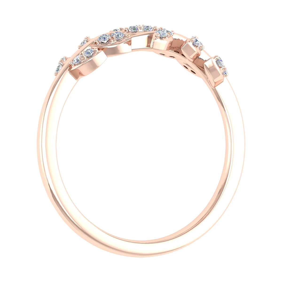 10K Rose Gold Diamond Nature Wedding Band O23393
