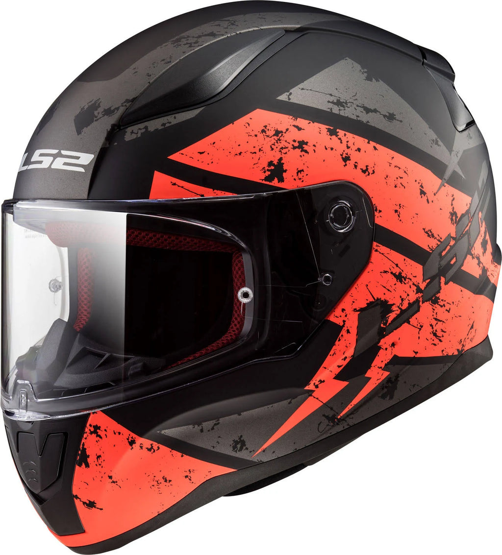 Matt Black Orange Deadbolt Helmet J678