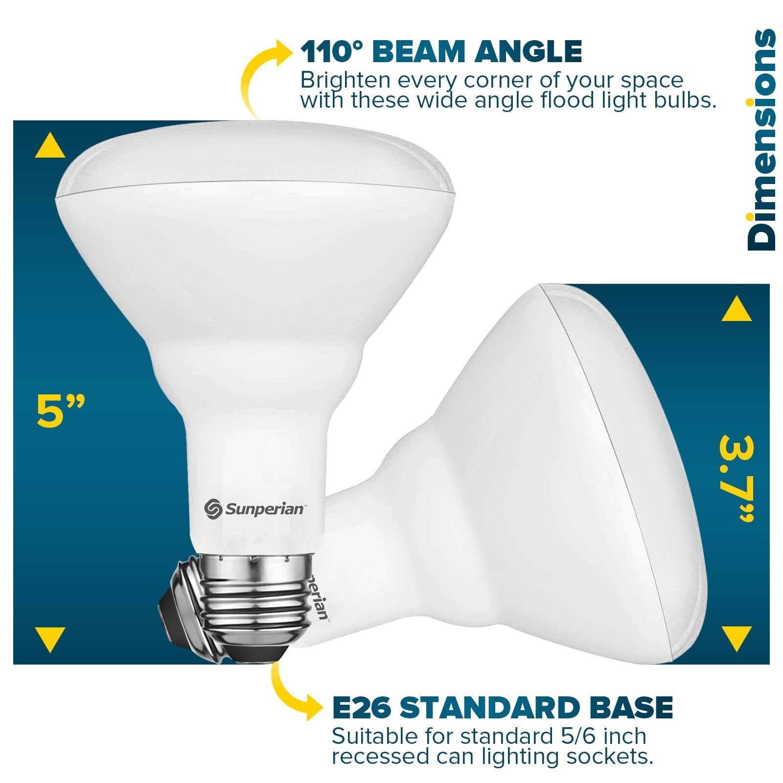 12 Pack BR30 LED Flood Bulb 8.5W 800lm Dimmable E26 Base 6500K X24725