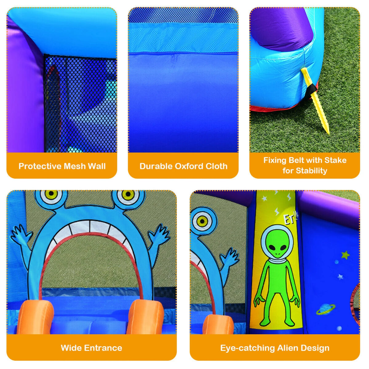 Inflatable Bouncer Kids Jump Slide Ball Pit with 480W Blower T99144