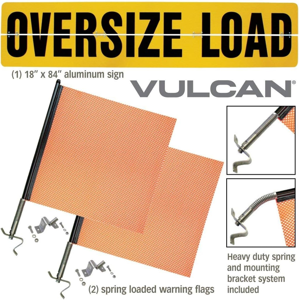 Oversize Load Sign Kit with Aluminum Sign and 2 Spring Warning Flags E549826