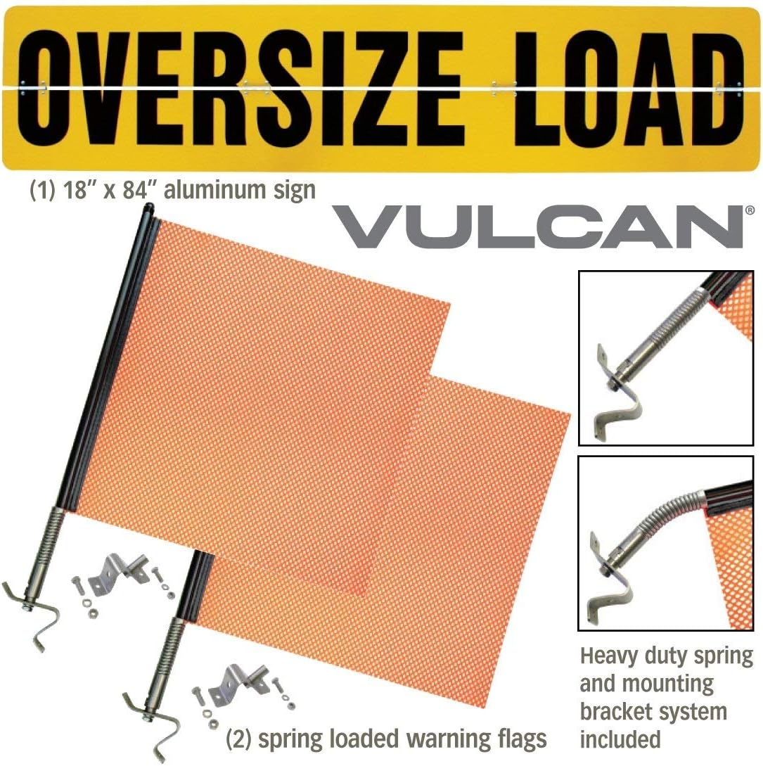 Oversize Load Sign Kit with Aluminum Sign and 2 Spring Warning Flags E549826