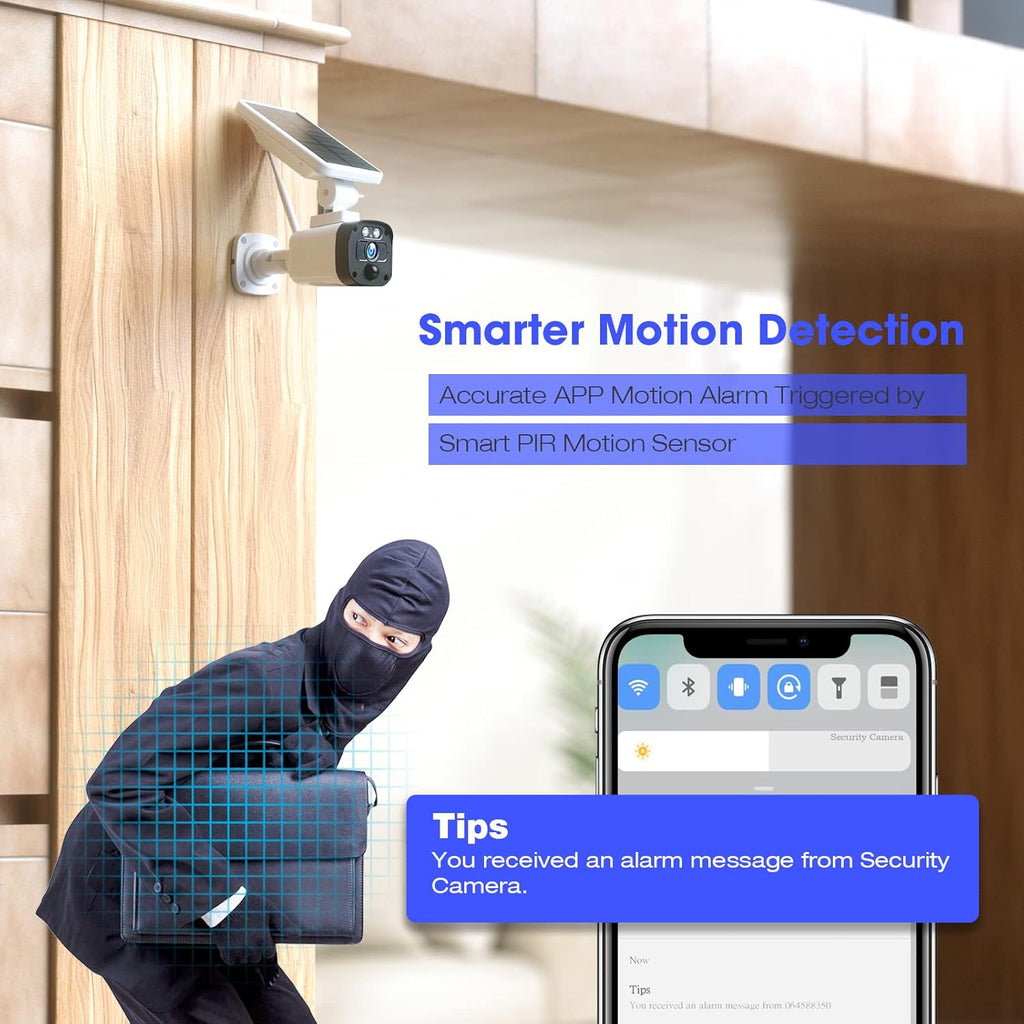3MP Solar Security Camera System Wireless Outdoor WiFi with 2-Way Audio Night Vision IP65 Waterproof (Includes Base Station & 3 Solar Cameras) P899