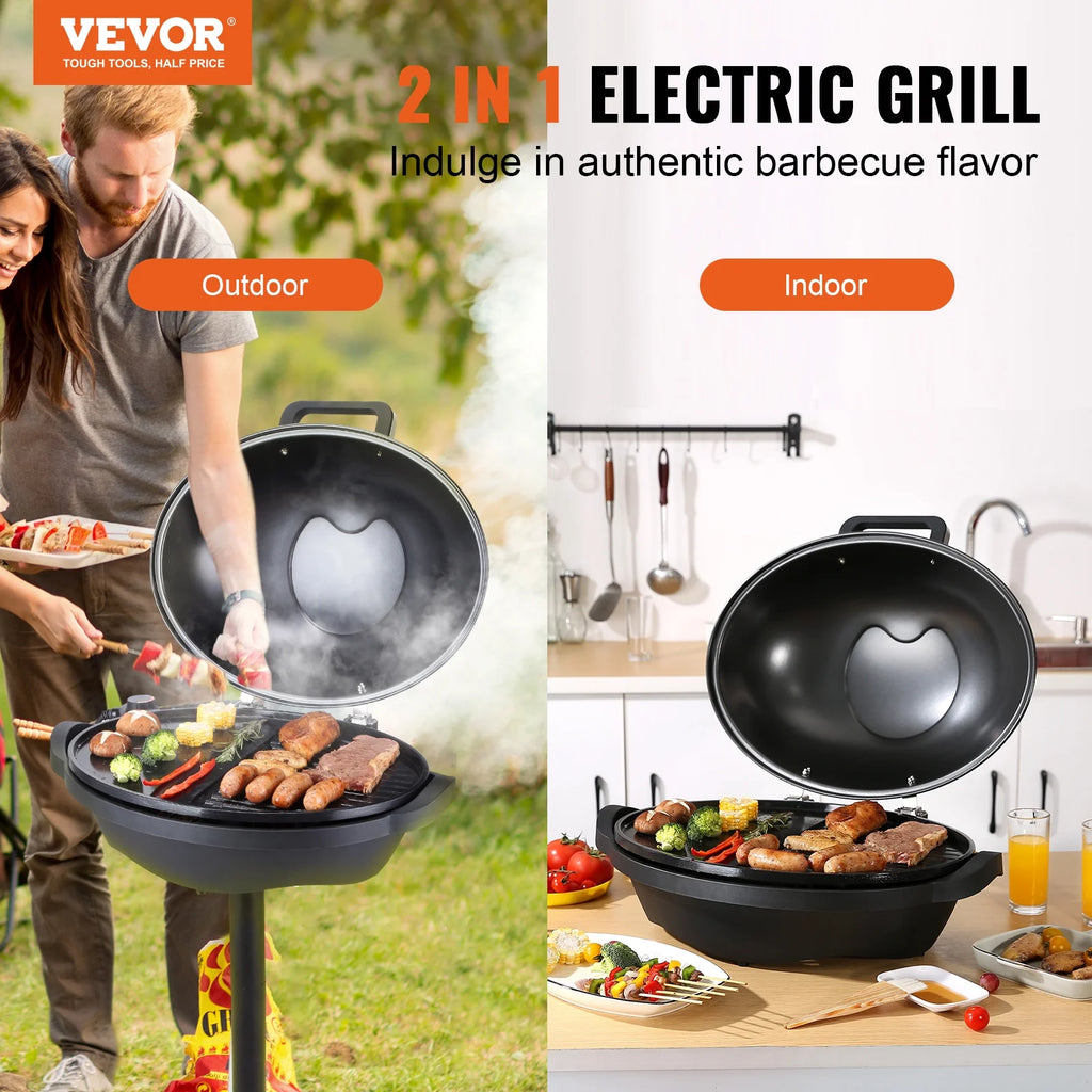 1800W Electric Grill with 2 Zone Grilling Surface C41691