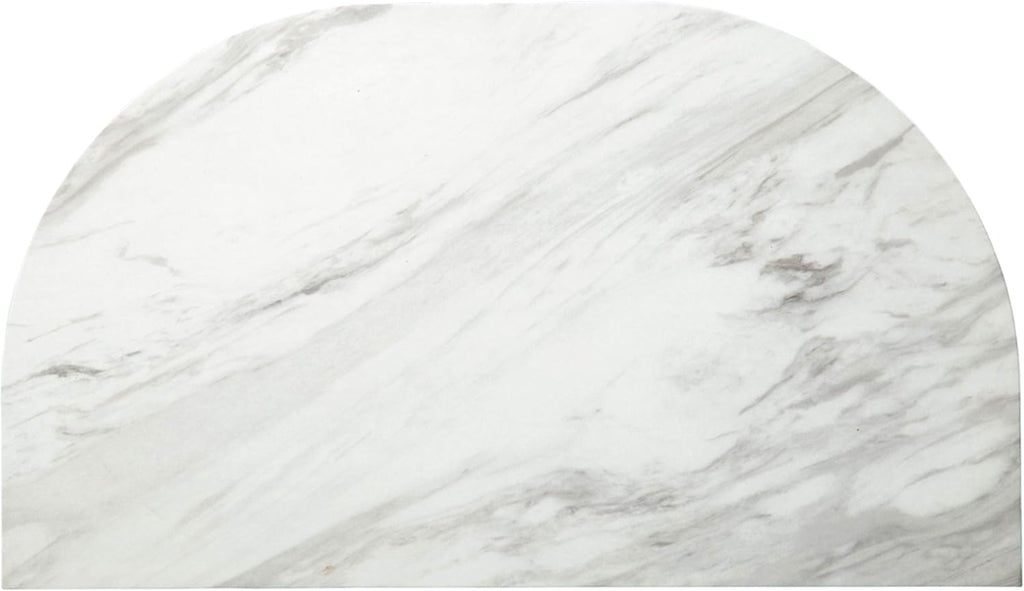 Half Moon Chair Side End Table with Faux Carrera Marble Top M20807