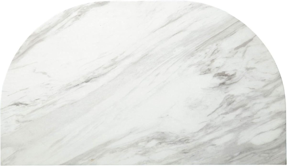 Half Moon Chair Side End Table with Faux Carrera Marble Top M20807
