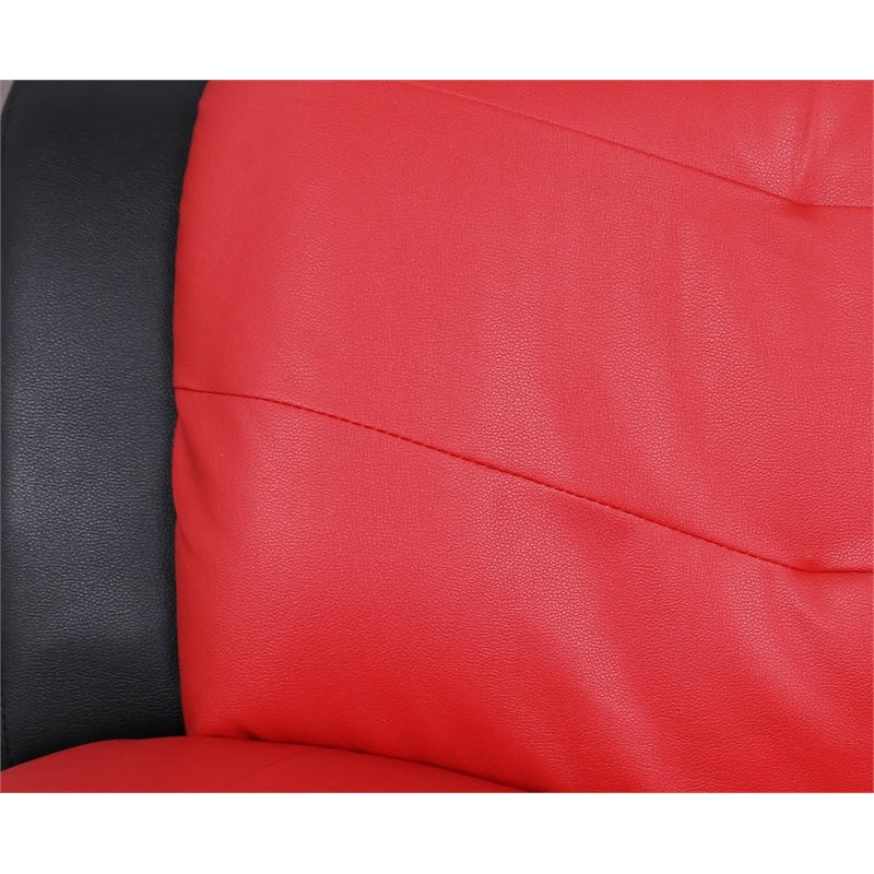 2 Piece Set Faux Leather Black & Red V5718