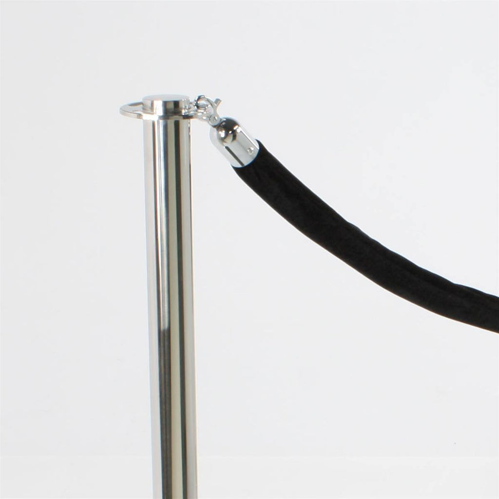 Chrome Stanchion Set with Black Rope Y87607