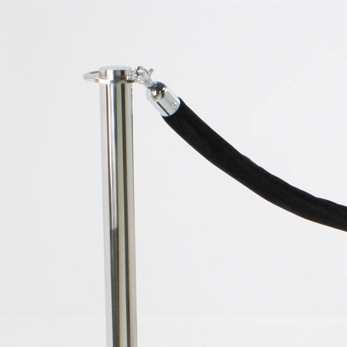 Chrome Stanchion Set with Black Rope Y87607