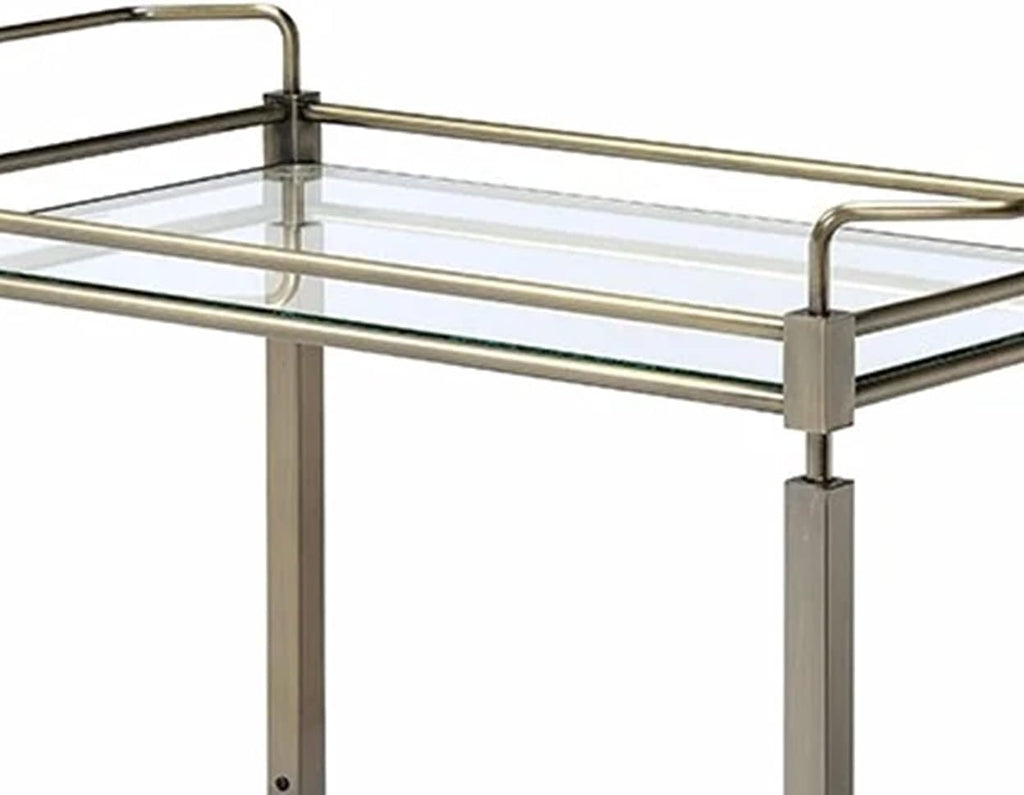 Antique Gold Clear Glass Cart S6401