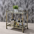 Antique Gold Clear Glass Cart S6401