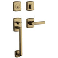 Satin Brass & Black Double Cylinder Handleset with Lever E713623