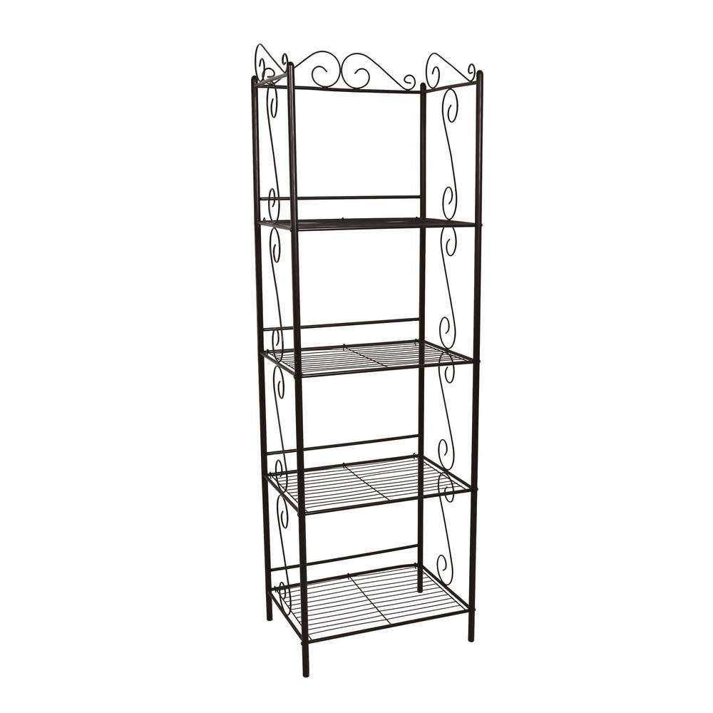 Brown Metal 4-Shelf Etagere Bookcase M965390
