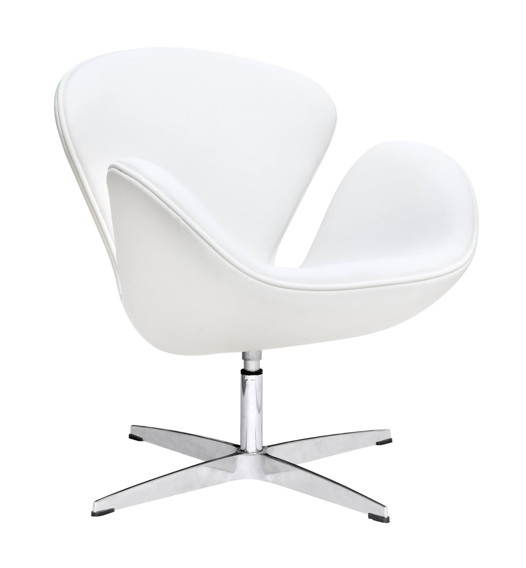 White Leather Swan Chair Z923147