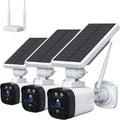 3MP Solar Security Camera System Wireless Outdoor WiFi with 2-Way Audio Night Vision IP65 Waterproof (Includes Base Station & 3 Solar Cameras) P899
