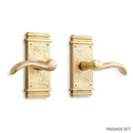 Solid Brass Passage Door Lever Set with Satin Brass Levers H5424