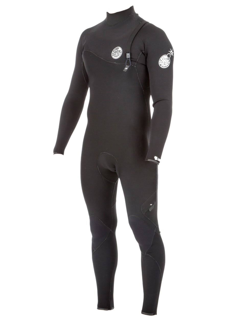 Black 3/2mm Zip Free Wetsuit Y952