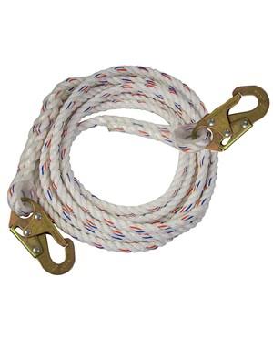 Vertical Lifeline with Double Snap Hooks 100' Polydac U65214