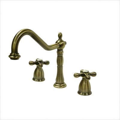 Adjustable Spread Two Handle Kitchen Faucet in Satin Nickel Z57492