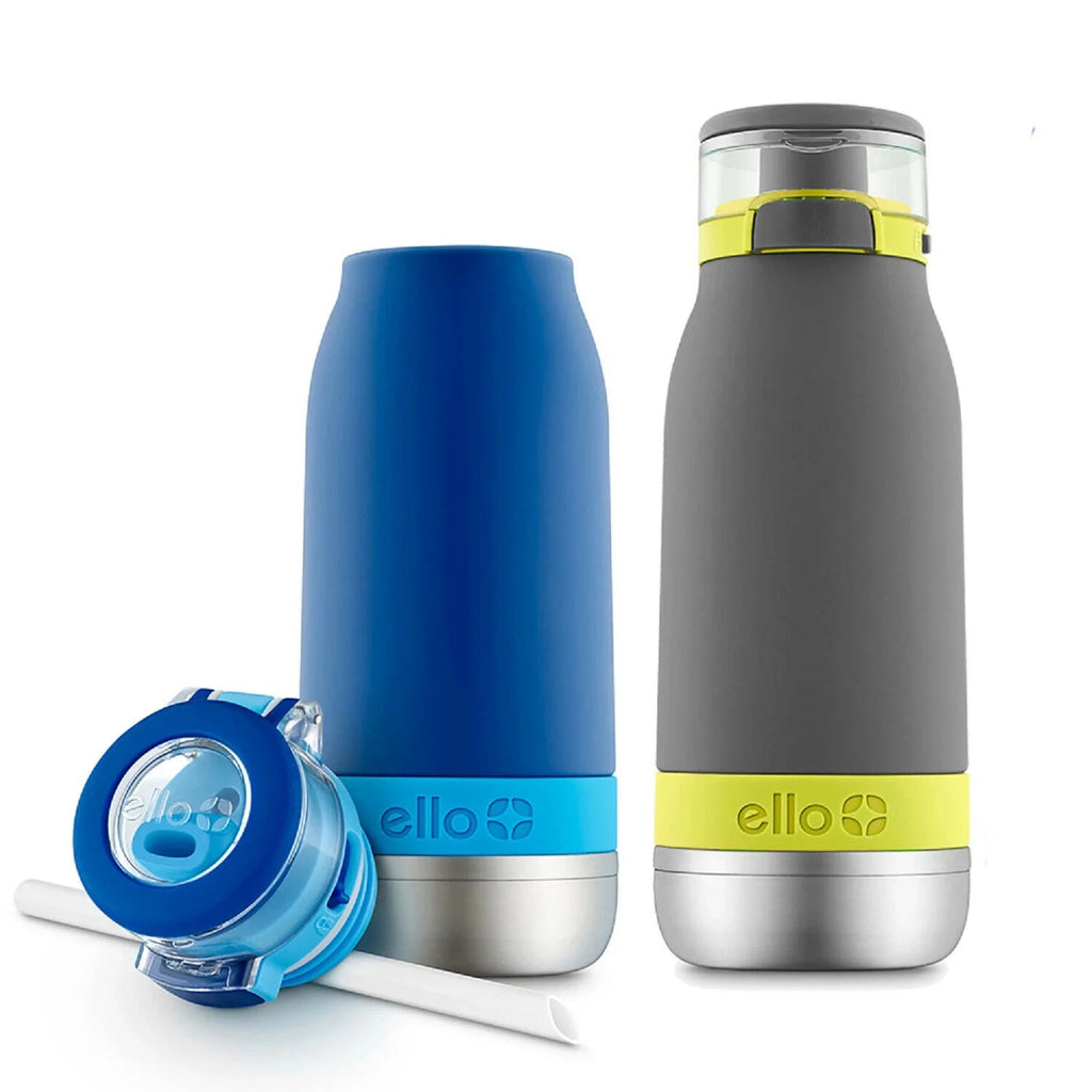 2 Pack Blue Grey 14 oz Vacuum Insulated Water Bottles E96318