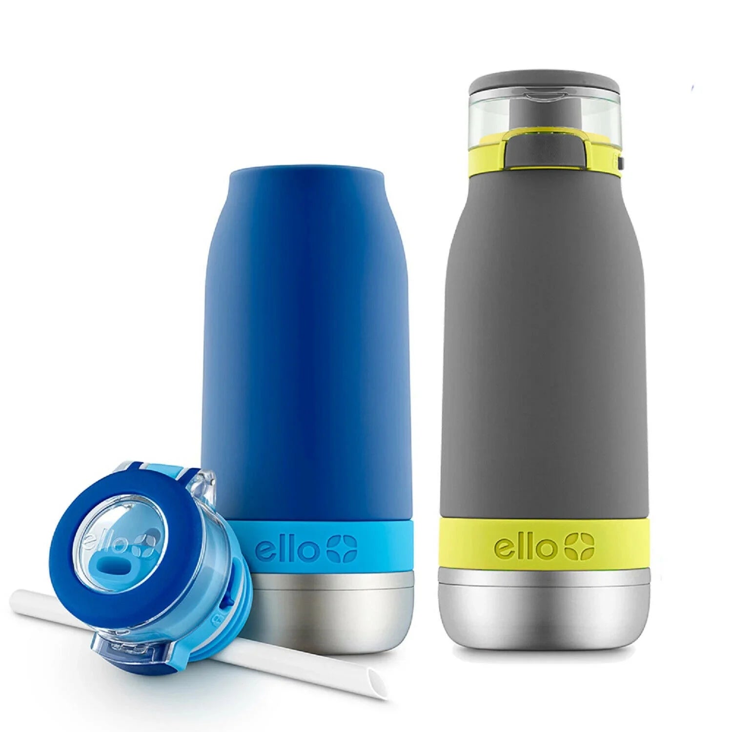 2 Pack Blue Grey 14 oz Vacuum Insulated Water Bottles E96318